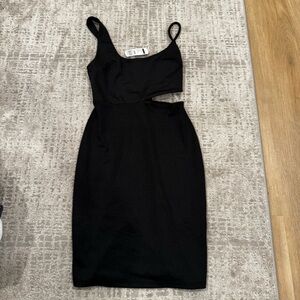 Elegant Black Cut-Out Dress